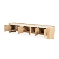 Don tv-meubel 240 cm - naturel hout/marmer