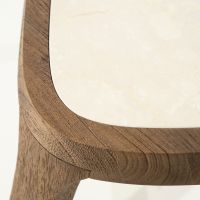 Fred bijzettafel organisch - bruin hout/marmer