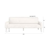 Preston 3-zits bank - beige