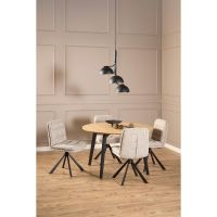 Olin draaistoel | zwart metaal onderstel | stof Alea - beige