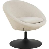Nøra Melanie fauteuil trompet poot | zwart metaal onderstel | stof Apia - beige