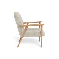 Nøra Torres fauteuil | naturel eikenfineer onderstel | stof Juto - beige