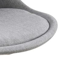 Nøra Adele barstoel | naturel rubberhout onderstel | stof Corsica - lichtgrijs