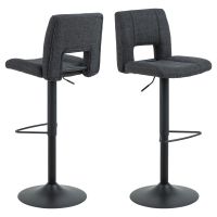 Nøra Chasity verstelbare barstoel | zwart metaal onderstel | stof Basel