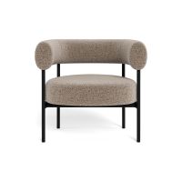 Nøra Cliff fauteuil | zwart metaal onderstel | stof Monza - beige