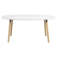 Nøra Rebekah ovale uitschuiftafel 170/270x100x74 cm | rubberhout wit | wit PU-gelakt MDF