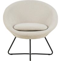 Nøra Melanie fauteuil | zwart metaal onderstel | stof Apia - beige