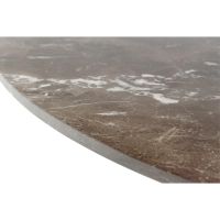 Nøra Donovan ronde eettafel Ø120x75.5 cm | zwart metaal onderstel | keramiek marmer - bruin