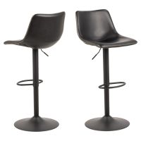 Nøra Carmine verstelbare barstoel | zwart metaal onderstel | stof PU vintage