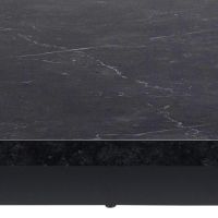 Nøra Morgan rechthoekige eettafel 160x90x74 cm | zwart metaal onderstel | zwart marmer melamine