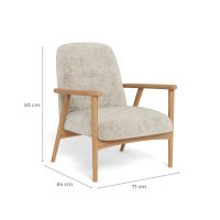 Nøra Torres fauteuil | naturel eikenfineer onderstel | stof Juto - beige