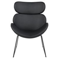 Nøra Marcella fauteuil | zwart metaal onderstel | stof PU - zwart