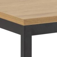 Nøra Frank rechthoekige eettafel 160x80x74 cm | zwart metaal onderstel | ruw melamine - naturel