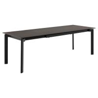 Nøra Leila rechthoekige uitschuiftafel 180/240x90x76 cm | zwart metaal onderstel | ruw keramiek - zwart