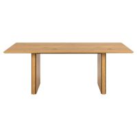 Nøra Elliott rechthoekige eettafel 210x100x75 cm | mat wild eiken ruw melamine met lamellenfront.