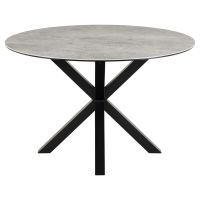 Nøra Donovan ronde eettafel Ø120x76.4 cm | zwart metaal onderstel | gehard glas - transparant