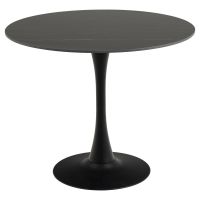 Nøra Michelle ronde eettafel Ø90x75 cm | metaal onderstel | keramiek - zwart