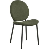 Nøra Gertrude rechthoekige eettafel 120x80x75 cm | ruw melamine - naturel + 4 eetkamerstoelen | stof Caso - groen