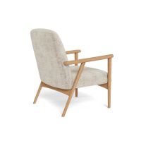 Nøra Torres fauteuil | naturel eikenfineer onderstel | stof Juto - beige
