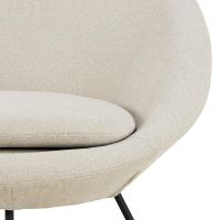 Nøra Melanie fauteuil | zwart metaal onderstel | stof Apia - beige