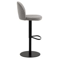 Nøra Deena verstelbare barstoel | zwart metaal onderstel | stof Monza - grijs
