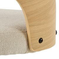 Nøra Jamaal verstelbare barstoel | zwart metaal onderstel | stof Apia - beige/naturel