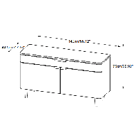 Rune dressoir - 140 cm - eikenhout -naturel/wit