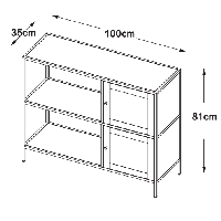 Sigurd metalen dressoir - 2 deurs - 100 cm - zwart