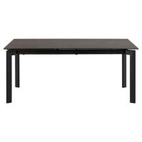 Nøra Leila rechthoekige uitschuiftafel 180/240x90x76 cm | zwart metaal onderstel | ruw keramiek - zwart