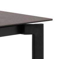 Nøra Leila rechthoekige uitschuiftafel 180/240x90x76 cm | zwart metaal onderstel | ruw keramiek - zwart