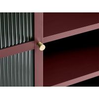 Nordic Home Olan glazen vitrinekast - 140 cm - rood - OUTLET A