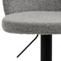 Nøra Deena verstelbare barstoel | zwart metaal onderstel | stof Monza - grijs
