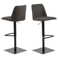 Nøra Reba verstelbare barstoel | zwart metaal onderstel | stof Preston - antraciet