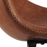 Nøra Carmine verstelbare barstoel | zwart metaal onderstel | stof PU retro - cognac