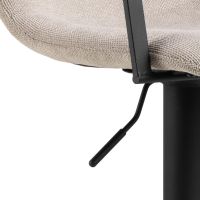 Nøra Ward verstelbare barstoel | zwart metaal onderstel | stof Caso - beige