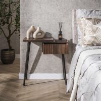 Marino nachtkastje - 1 lade en legplank - acaciahout - links