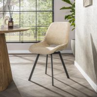 Fraaai Lombardi draaibare eetkamerstoel - zand