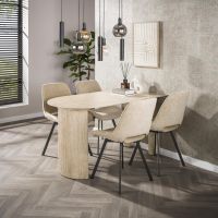 Fraaai Lombardi draaibare eetkamerstoel - zand