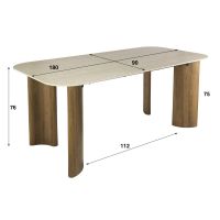 Dexter eettafel - 180 cm - travertin look