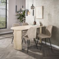 Fraaai Dexter halfronde bartafel - 140 x 80 cm - travertin look