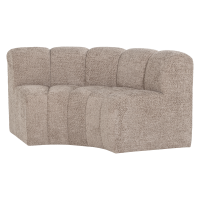 Woood Mojo eetbank halfronde hoek rugleuning wollig