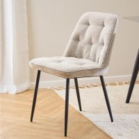 Kari eetkamerstoel | zwart metaal onderstel | stof Monza