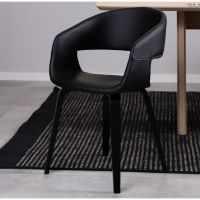 Nøra Peru armstoel | zwart oak onderstel | PU leer - zwart