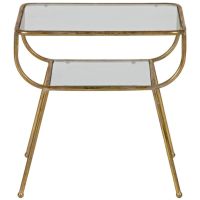 Woood Bijzettafel Amazing Metaal/glas Antique Brass