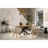 Moods Collection Amsterdam draaistoel hout - naturel - beige