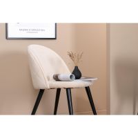 Zako eetkamerstoel - ruitpatroon - velvet - beige