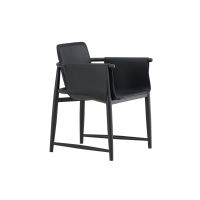 Svea Sanjay stoel - lederlook - zwart