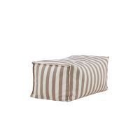 Liam poef stof - wit/beige gestreept