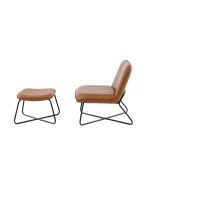 Svea Selo fauteuil met voetenbank - lederlook - cognac