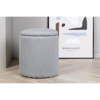 Zara poef - rib - grijs